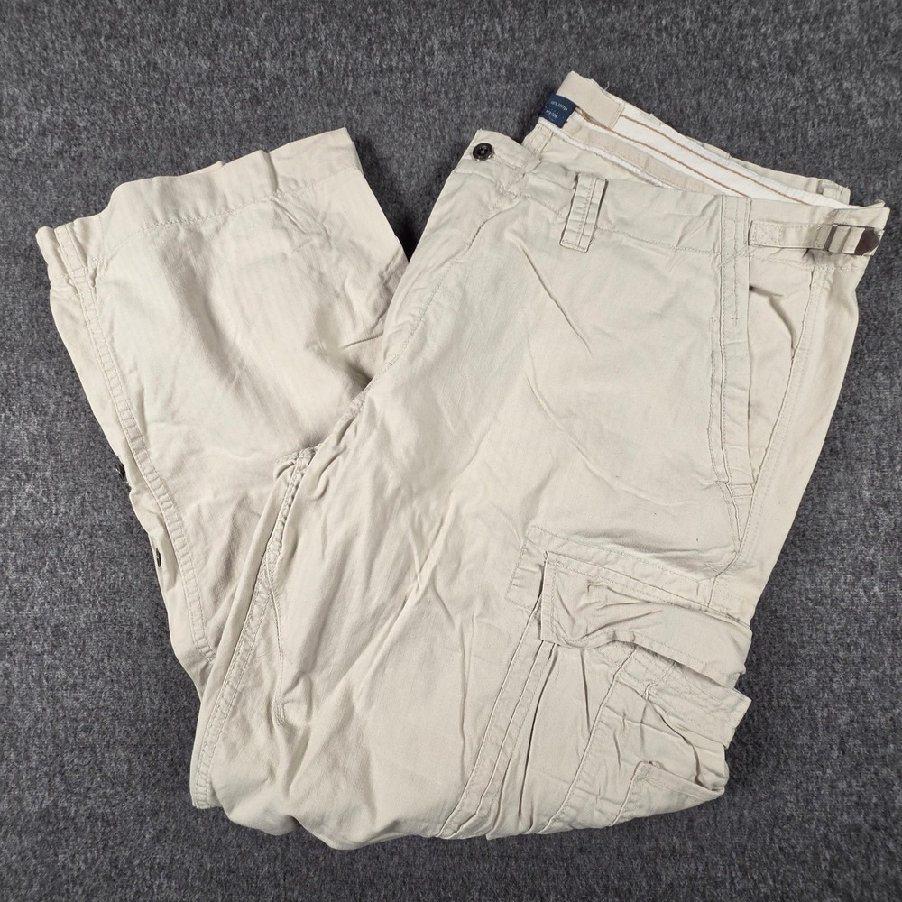 Polo Ralph Lauren Cargo Pants Mens 42x30 Tan Khaki Cotton Vtg Utility Trousers